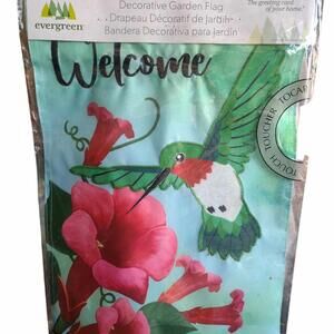 Garden Flag Welcome Hummingbird 12x18 Inch Double Sided Yard Flag